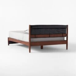 Maraba Black Leather Queen Bed -Nesto Store MarabaLeatherQueenBed3QBSSS22