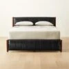 Maraba Black Leather Queen Bed -Nesto Store MarabaLeatherQueenBedSHSS22