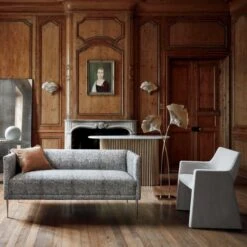 Foley Faux Mohair Grey Dining Armchair 18 Foley Faux Mohair Grey Dining Armchair -Nesto Store MaraisloveseatwithChromeJL20 1x1A