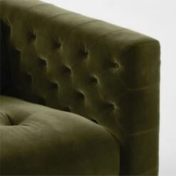 Marconi 4-Seater Tufted Green Velvet Sofa -Nesto Store Marconi3StTfdGrnVlvtSofaAVSSF23
