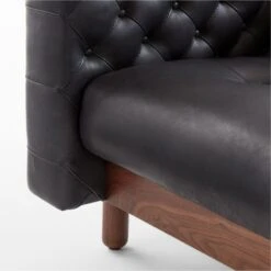 Marconi 4-Seater Tufted Black Leather Sofa -Nesto Store Marconi4StrBkLthTftdSofaAVSSF22
