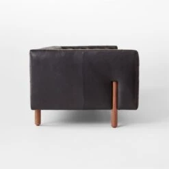 Marconi 4-Seater Tufted Black Leather Sofa -Nesto Store Marconi4StrBkLthTftdSofaSDSSF22