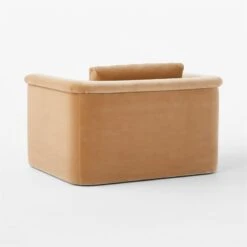 Mardones Camel Brown Velvet Lounge Chair -Nesto Store MardonesCamelVlvtChair3QBSSF23