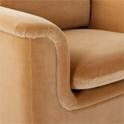 Mardones Camel Brown Velvet Lounge Chair -Nesto Store MardonesCamelVlvtChairAVSSF23