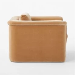 Mardones Camel Brown Velvet Lounge Chair -Nesto Store MardonesCamelVlvtChairSDSSF23