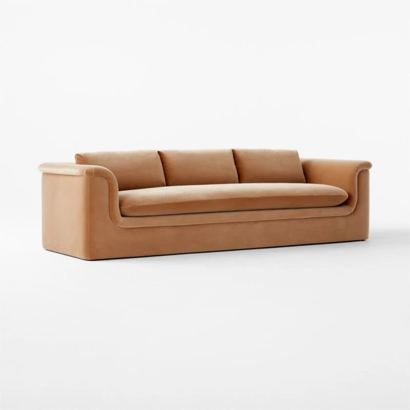 Mardones Camel Brown Velvet Sofa 5 Mardones Camel Brown Velvet Sofa - Image 3