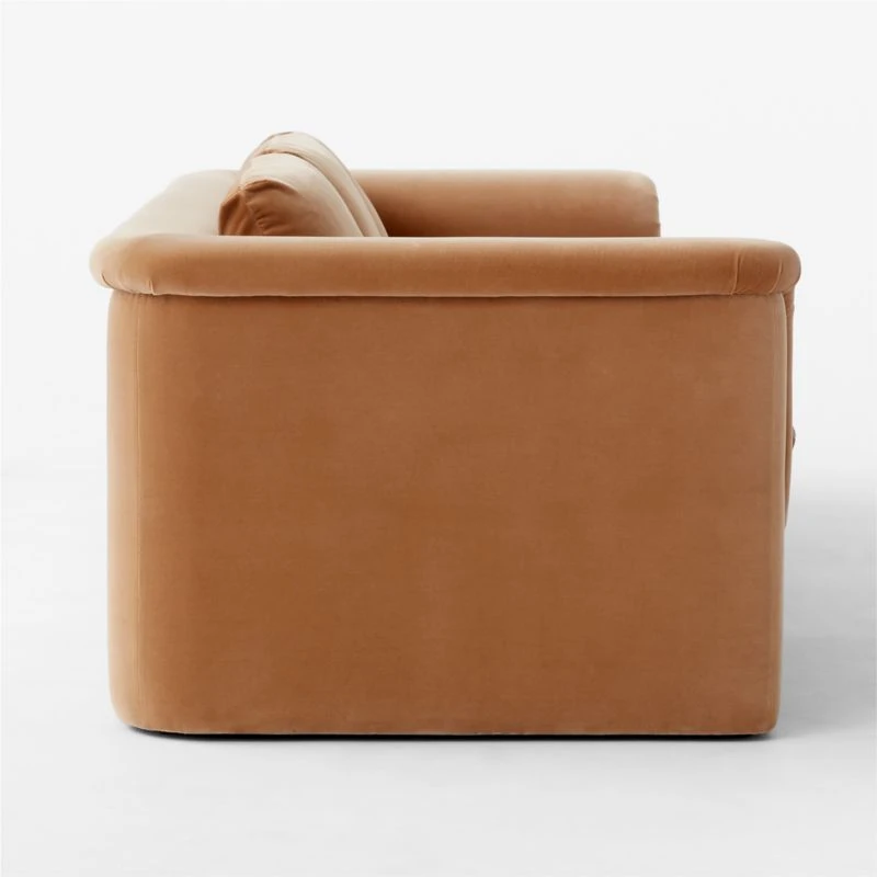 Mardones Camel Brown Velvet Sofa 6 Mardones Camel Brown Velvet Sofa - Image 4