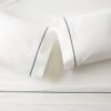 Marisal Organic Cotton 400 Thread Count Percale White And Black Sheet Set 2 Marisal Organic Cotton 400 Thread Count Percale White And Black Sheet Set -Nesto Store MarisalPc400TCWtWBkQShtStSHF23