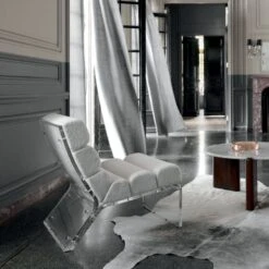 Grey Cowhide Area Rug 5'x8' -Nesto Store MarkusAcrylicLoungeChairJN21 1x1 1