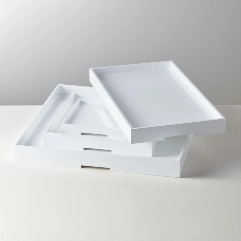 Marq High Gloss White Trays 3 Marq High Gloss White Trays