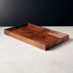 Marq Rectangular Burl Wood Tray
