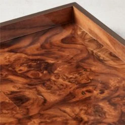 Marq Rectangular Burl Wood Tray -Nesto Store MarqSqBrlwdTray16x16inLrgAVSHS21