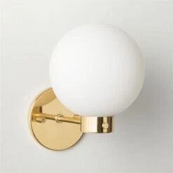 Marra Polished Brass Globe Wall Sconce Light -Nesto Store MarraPldBrsSngScncSHS23