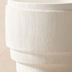 Marram Ribbed White Indoor Planter Small -Nesto Store MarramWhitePlanterSmROF23