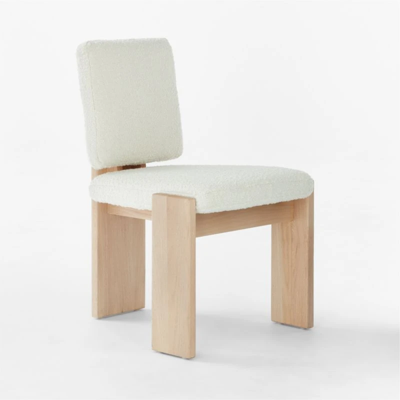 Mats Three-Legged White Boucle Dining Chair 5 Mats Three-Legged White Boucle Dining Chair - Image 3