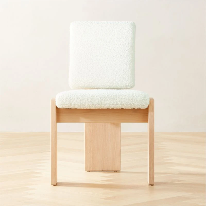 Mats Three-Legged White Boucle Dining Chair 3 Mats Three-Legged White Boucle Dining Chair