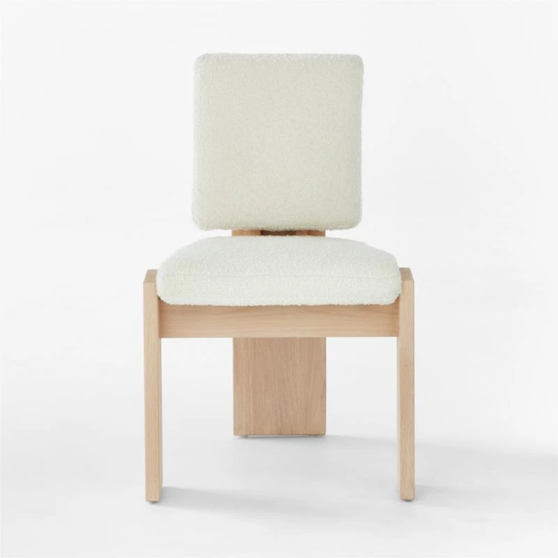 Mats Three-Legged White Boucle Dining Chair 4 Mats Three-Legged White Boucle Dining Chair - Image 2