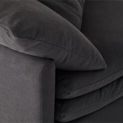 Mattea 4-Piece Charcoal Black Performance Linen Sectional Sofa With Right-Arm -Nesto Store MatteaOnyxCornerChairAVSSS23