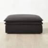 Mattea Onyx Black Performance Linen Ottoman -Nesto Store MatteaOnyxOttomanSHS23