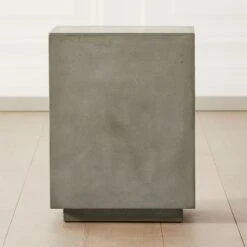 Matter Grey Cement Square Side Table