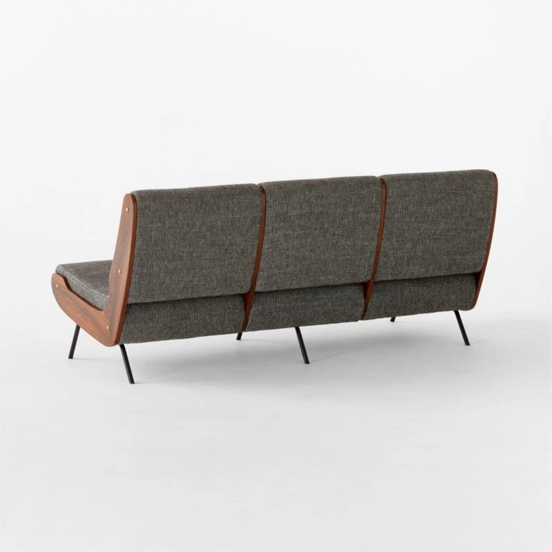 Meda Grey Wool Armless Sofa 7 Meda Grey Wool Armless Sofa - Image 5