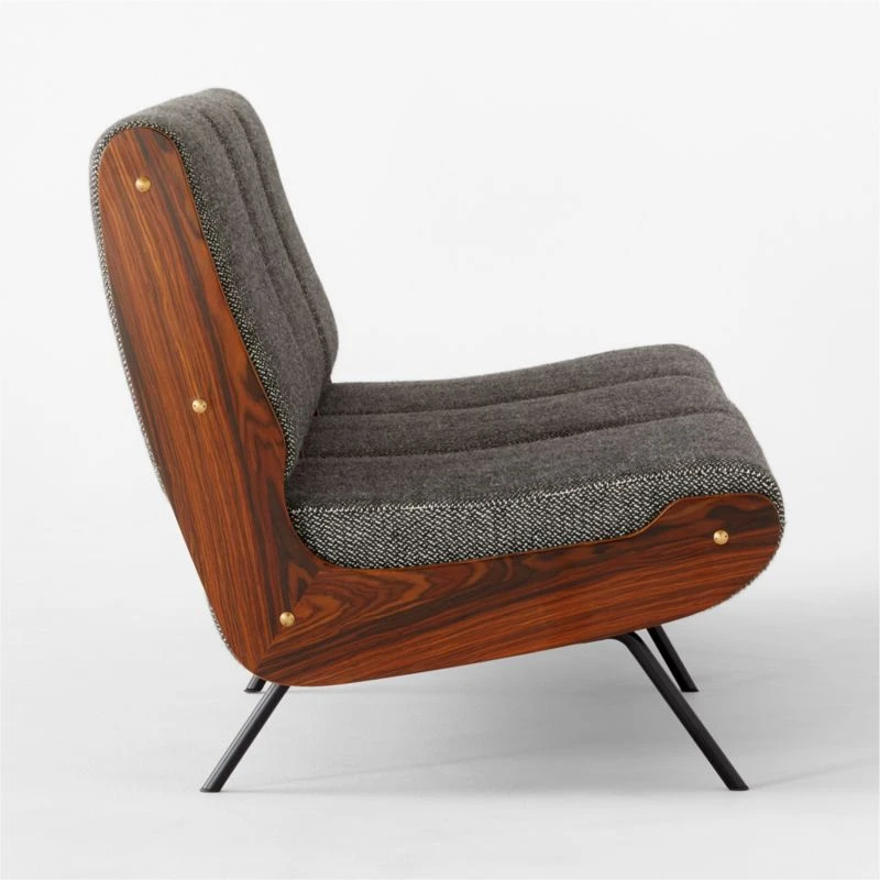 Meda Grey Wool Armless Sofa 6 Meda Grey Wool Armless Sofa - Image 4