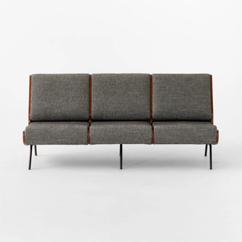Meda Grey Wool Armless Sofa 4 Meda Grey Wool Armless Sofa - Image 2