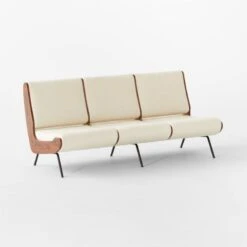 Meda Ivory Wool Armless Sofa -Nesto Store MedaIvoryWoolSofa3QSSF22