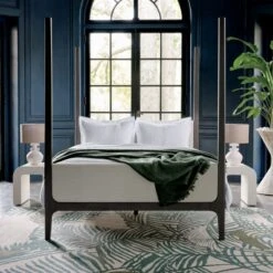 Melrose 4-Poster Charcoal Grey Canopy Queen Bed -Nesto Store MelroseCanopyQueenBedJN21 1x1