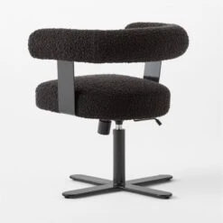 Mezza Charcoal Grey Boucle Office Chair -Nesto Store MezzaCharcBclChair3QBSSS23