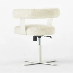 Mezza Ivory Boucle Office Chair -Nesto Store MezzaIvoryBclChair3QBSSS23