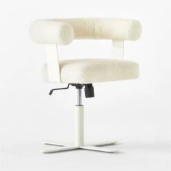 Mezza Ivory Boucle Office Chair -Nesto Store MezzaIvoryBclChair3QSSS23