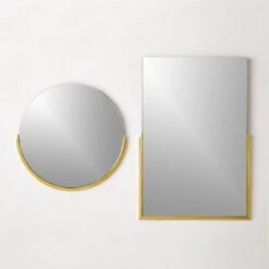 Mimi Rectangular Polished Brass Wall Mirror 24"x36" -Nesto Store MimiPldBsWallMrrrsGrpFHS22