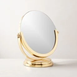 Mimi Rotating Polished Brass Vanity Mirror -Nesto Store MimiRttgPldBrsVntyMirrorROS22