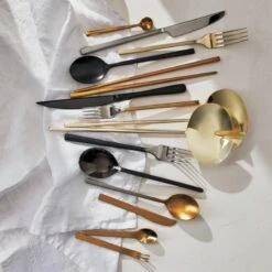 20-Piece Haze Two-Tone Flatware Set -Nesto Store MiniSpoonsTiltBrushedSilverAG20 1x1