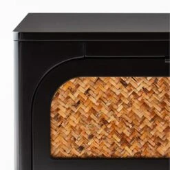 Miri 2-Drawer Black Cane Nightstand -Nesto Store MiriNightstandAVSSF21