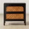 Miri 2-Drawer Black Cane Nightstand -Nesto Store MiriNightstandSHF21