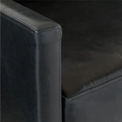 Monsef Black Leather Swivel Chair -Nesto Store MonsefBlkLthrSwivelChairAVSSF23