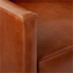 Monsef Brown Leather Swivel Chair -Nesto Store MonsefBrnLthrSwivelChairAVSSF23