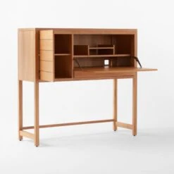Monte Nido Oak Wood Secretary Desk -Nesto Store MonteNidoDesk3QAVSSS22