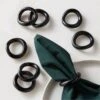 Moore Porcelain Black Napkin Rings Set Of 8 -Nesto Store MooreShnyBlkPrclnNpknRngS8SHF22