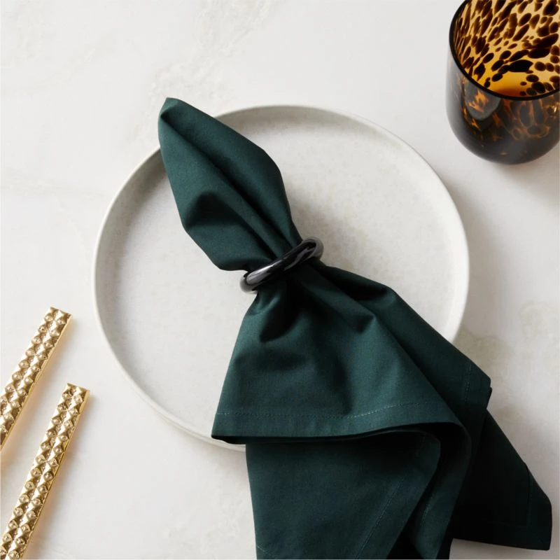 Moore Porcelain Black Napkin Rings Set Of 8 4 Moore Porcelain Black Napkin Rings Set Of 8 - Image 2