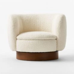 Muir White Boucle Swivel Chair -Nesto Store MuirWhtBclSwivelChairSOSSF23