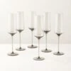 Muse Smoked Glass Champagne Flute Set Of 6 -Nesto Store MuseSmkChampagneFluteS6SHS23
