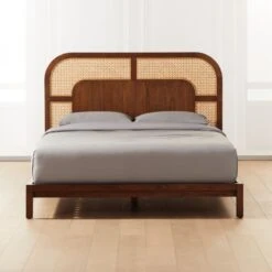 Nadi Wood And Cane Queen Bed