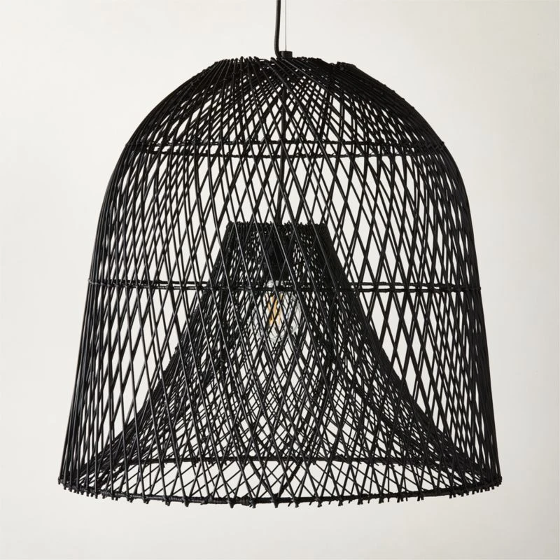 Nassa Woven Black Bamboo Pendant Light 3 Nassa Woven Black Bamboo Pendant Light
