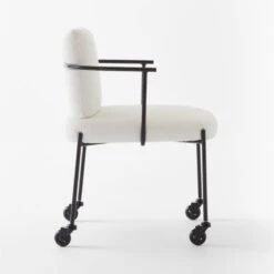 Neli White Boucle Office Chair -Nesto Store NeliWhtBclOfficeChairSDSSF22