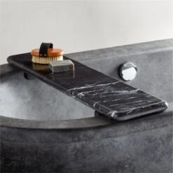 Nexus Black Marble Bath Caddy -Nesto Store NexusBlkMrblBathCaddyAVSHF22