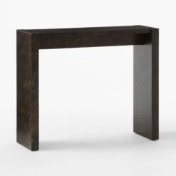 Niche Charcoal Brown Burl Wood Console Table 34" -Nesto Store NicheBlkBrlwdConsole34in3QSSS23