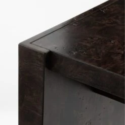 Niche Charcoal Brown Burl Wood Console Table 54" -Nesto Store NicheBlkBrlwdConsole54inAVSSS23